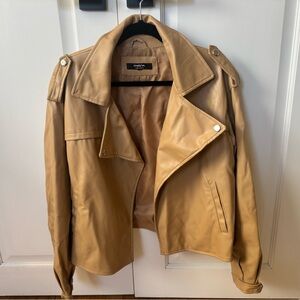 Tan Faux Leather Jacket